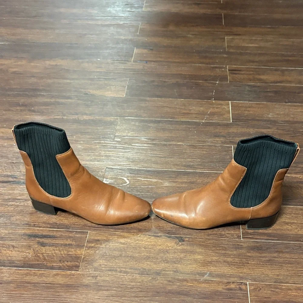 J Crew Brown Leather Ankle Boots